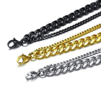 Layered Wrist Wrap Gold Stainless Steel Curb Chain Bracelet Bulk