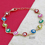 Turkish Evil Eye Lucky Multi Colour 18K Gold Plated Bracelet Bulk