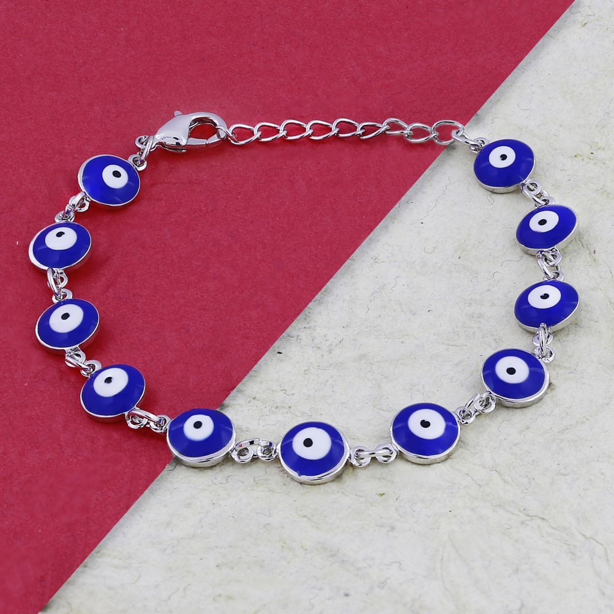 Turkish Blue Evil Eye Lucky Silver Bracelet For Women Bulk Secondary image