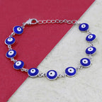 Turkish Blue Evil Eye Lucky Silver Bracelet For Women Bulk