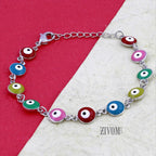 Turkish Evil Eye Lucky Multi Colour Silver Bracelet For Women Bulk