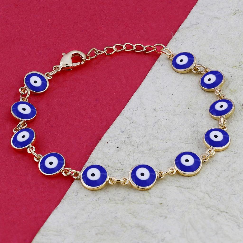 Turkish Blue Evil Eye Lucky 18K Gold Bracelet For Women Bulk