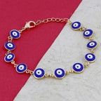 Turkish Blue Evil Eye Lucky 18K Gold Bracelet For Women Bulk