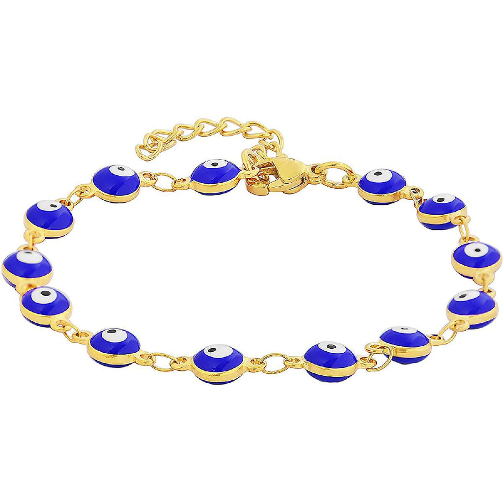 Turkish Blue Evil Eye Lucky 18K Gold Bracelet For Women Bulk