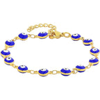 Turkish Blue Evil Eye Lucky 18K Gold Bracelet For Women Bulk