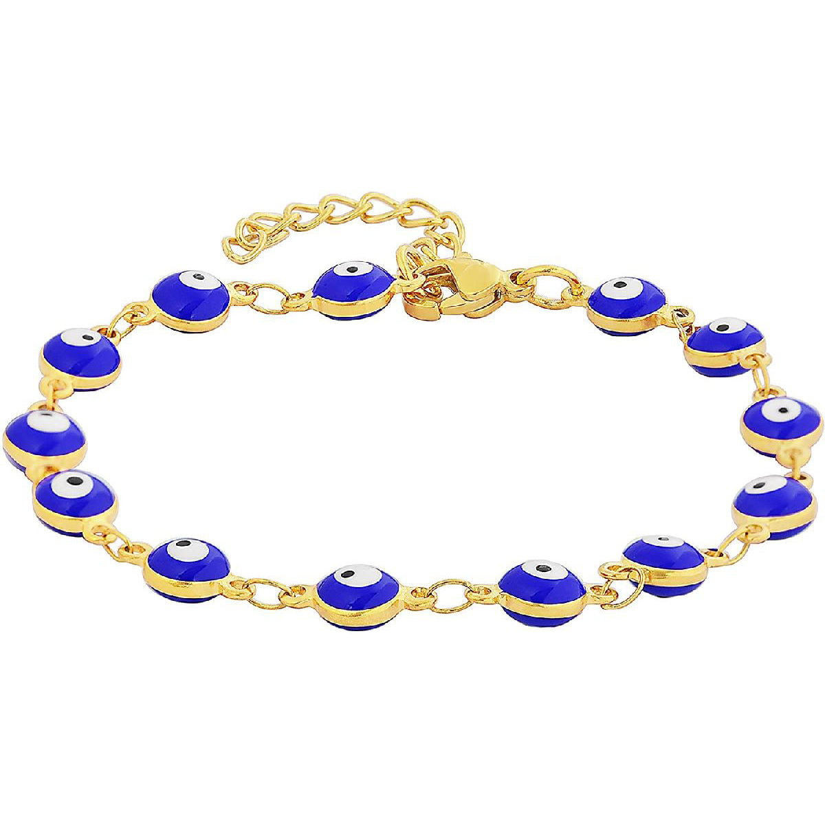 Turkish Blue Evil Eye Lucky 18K Gold Bracelet For Women Bulk
