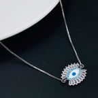 Turkish Blue Evil Eye American Diamond Necklace Pendant Chain Bulk