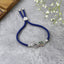 Infinity Rainbow Silver Blue Cubic Zirconia Thread Bracelet Bulk