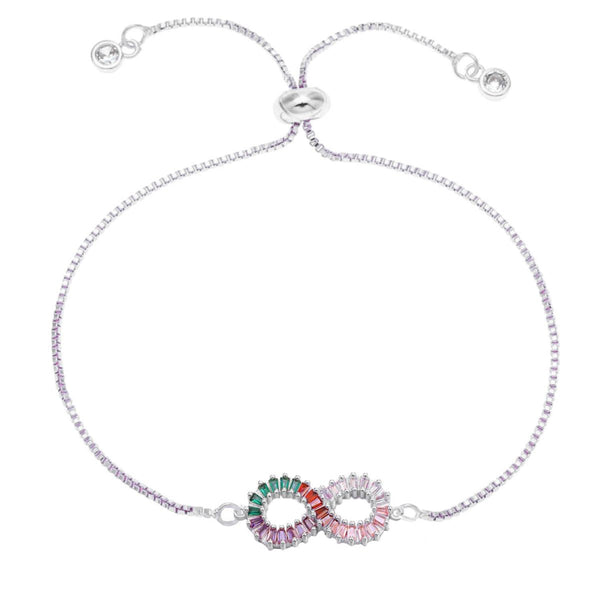 Infinity Love Colorful Rainbow Cubic Zircon CZ Bracelet Bulk Secondary image