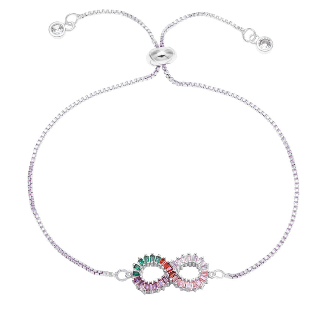Infinity Love Colorful Rainbow Cubic Zircon CZ Bracelet Bulk