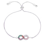 Infinity Love Colorful Rainbow Cubic Zircon CZ Bracelet Bulk