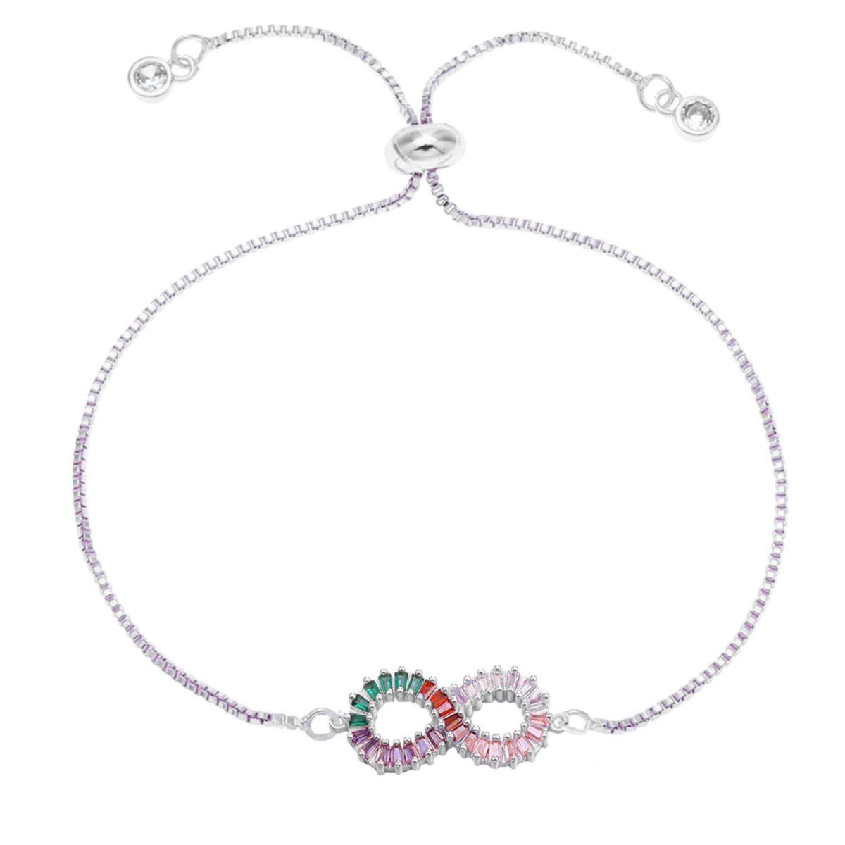 Infinity Love Colorful Rainbow Cubic Zircon CZ Bracelet Bulk