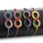 Infinity Love Colorful Rainbow Cubic Zircon CZ Bracelet Bulk