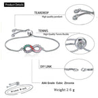 Infinity Love Colorful Rainbow Cubic Zircon CZ Bracelet Bulk