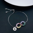 Infinity Rainbow Silver CZ Medallion Charm Slider Bracelet Bulk