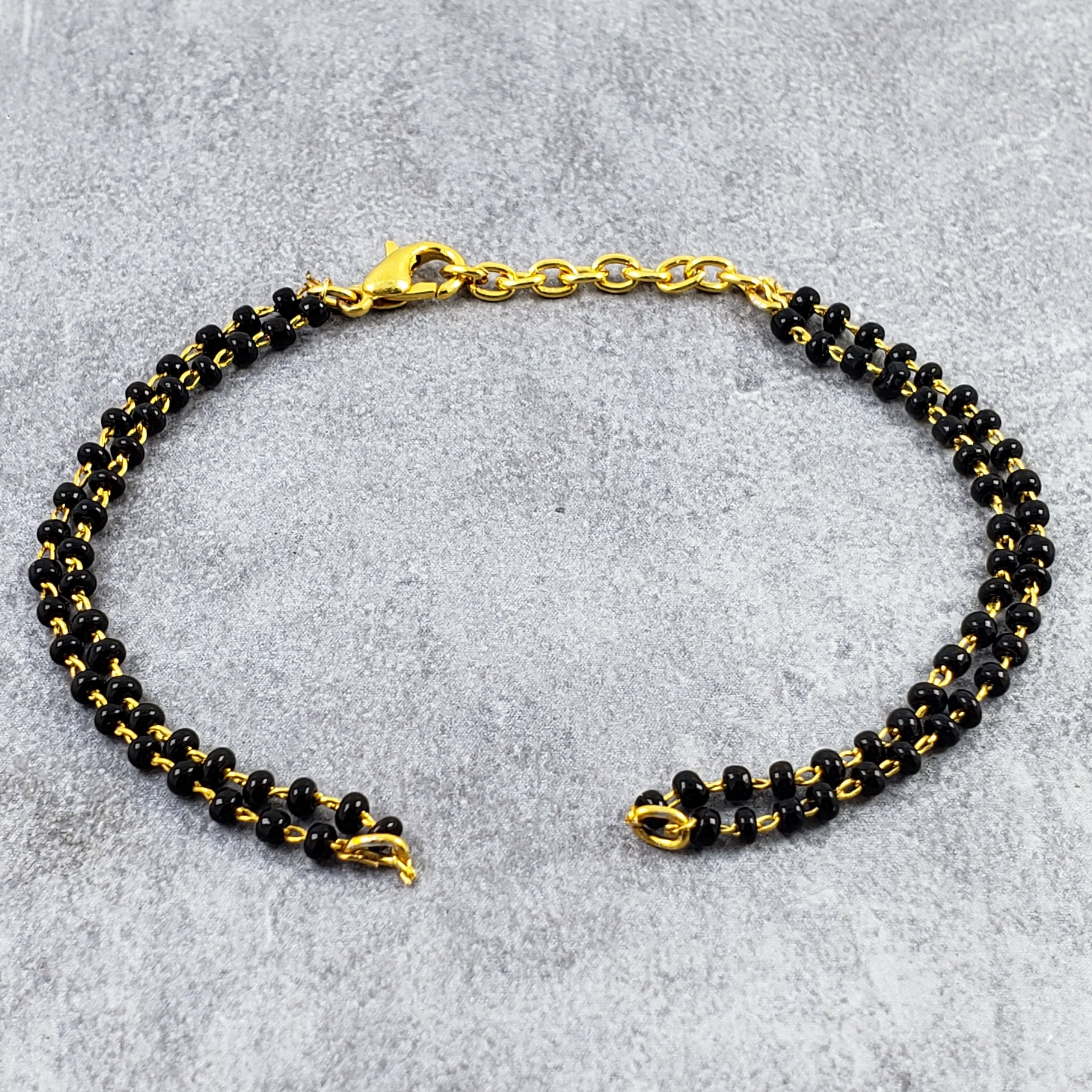 Black Beads Double Layer Bracelet Hand Mangalsutra For Women Bulk Main image