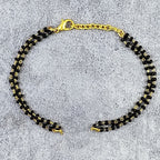 Black Beads Double Layer Bracelet Hand Mangalsutra For Women Bulk