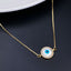 Round Turkish Evil Eye CZ Silver Necklace Pendant Chain Bulk
