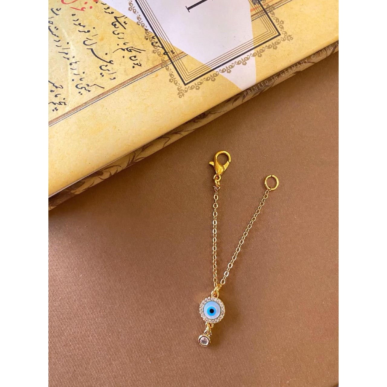 Copper Evil Eye Cubic Zirconia Drop Gold Watch Charm For Women Bulk