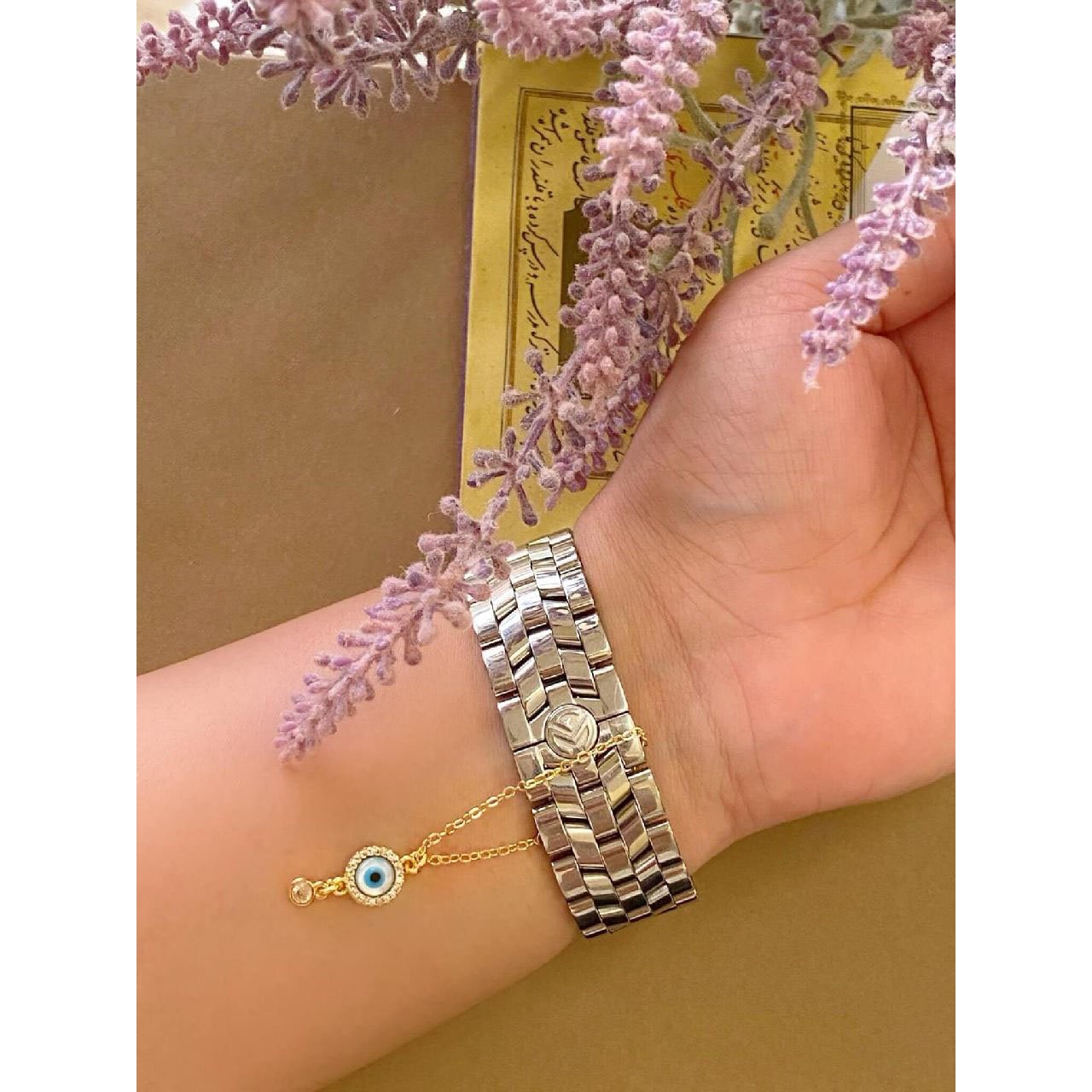 Copper Evil Eye Cubic Zirconia Drop Gold Watch Charm For Women Bulk