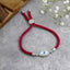 Oval Evil Eye Mother Of Pearl CZ Silver Pink Thread Bracelet Bulk