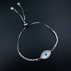 Blue Oval Slider Turkish Evil Eye Bracelet For Women Bulk