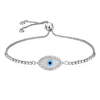 Blue Oval Slider Turkish Evil Eye Bracelet For Women Bulk