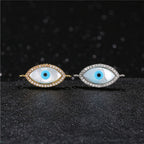 Evil Eye Oval Black Silver American Diamond Copper Centre Pcs Bulk