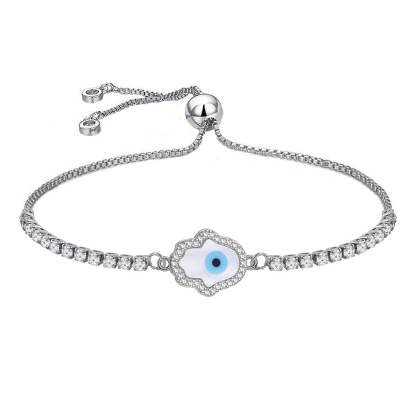 Blue Hamsa Slider Turkish Evil Eye Bracelet For Women Bulk Main image