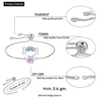 Cute Baby Girl Charms Cubic Zirconia Adjustable Slider Extender Extension Silver Bracelet