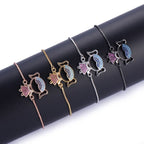 Cute Baby Girl Charms Cubic Zirconia Adjustable Slider Extender Extension Silver Bracelet