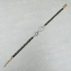 Evil Eye Nazariya Infinity Zircon American Diamond Charm Haath Hand Mangalsutra Bracelet For Women