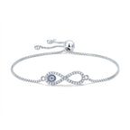 Silver Blue Evil Eye Nazariya Infinity CZ Slider Bracelet Bulk