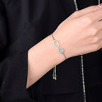 Silver Blue Evil Eye Nazariya Infinity CZ Slider Bracelet Bulk