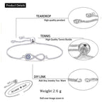 Silver Blue Evil Eye Nazariya Infinity CZ Slider Bracelet Bulk