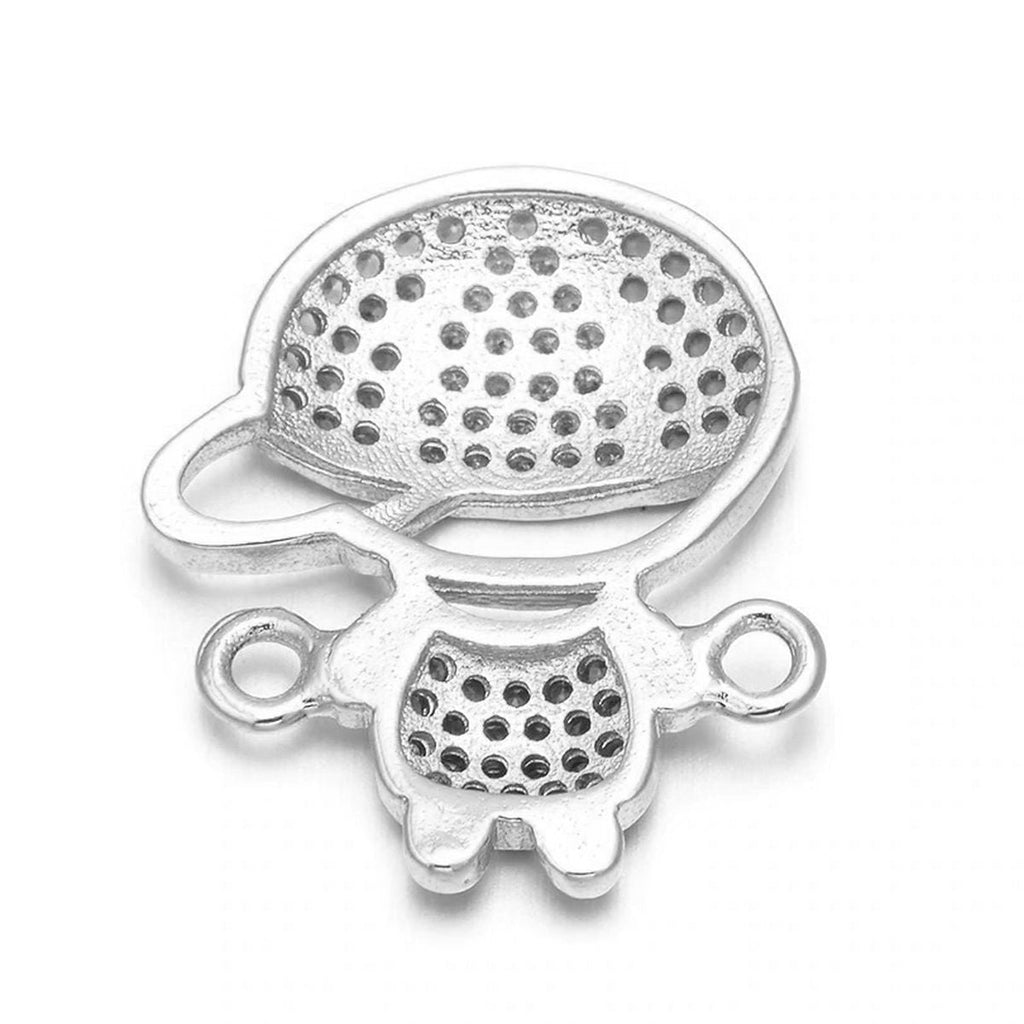 Cute Baby Boy Charms CZ Slider Extender Extension Silver Bracelet Bulk