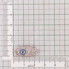 Evil Eye Hamsa Hand Nazariya Silver American Diamond Cubic Zirconia Charm Adustable Centre Pcs For Women