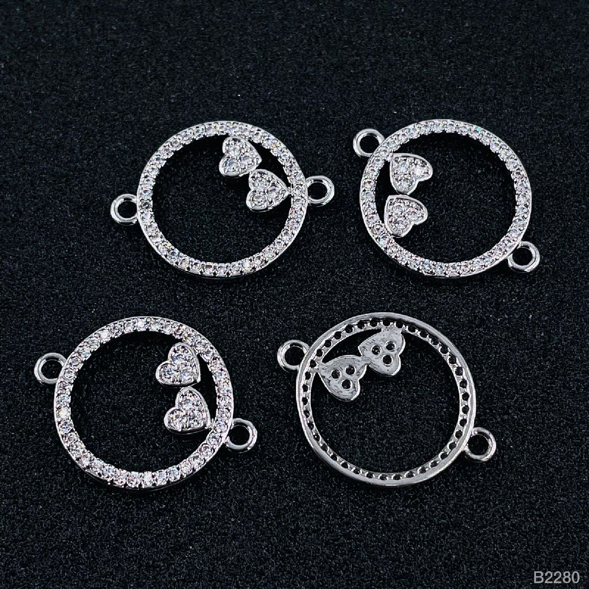 Heart Silver Cubic Zirconia American Diamond Centre Pcs For Women Main image