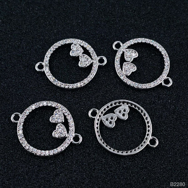 Heart Silver Cubic Zirconia American Diamond Centre Pcs For Women Main image