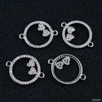 Heart Silver Cubic Zirconia American Diamond Centre Pcs For Women