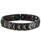 Magnet Therapy Health Energy Black Gold Bracelet For Men Bulk