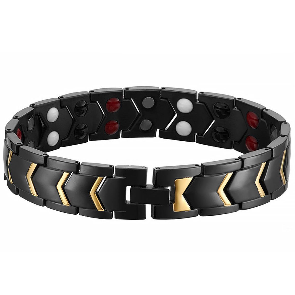 Magnet Therapy Health Energy Black Gold Bracelet For Men Bulk