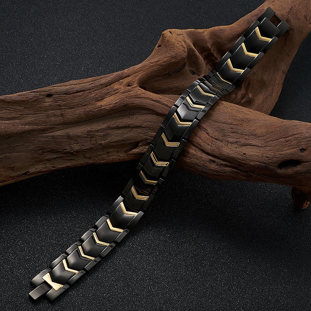Magnet Therapy Health Energy Black Gold Bracelet For Men Bulk