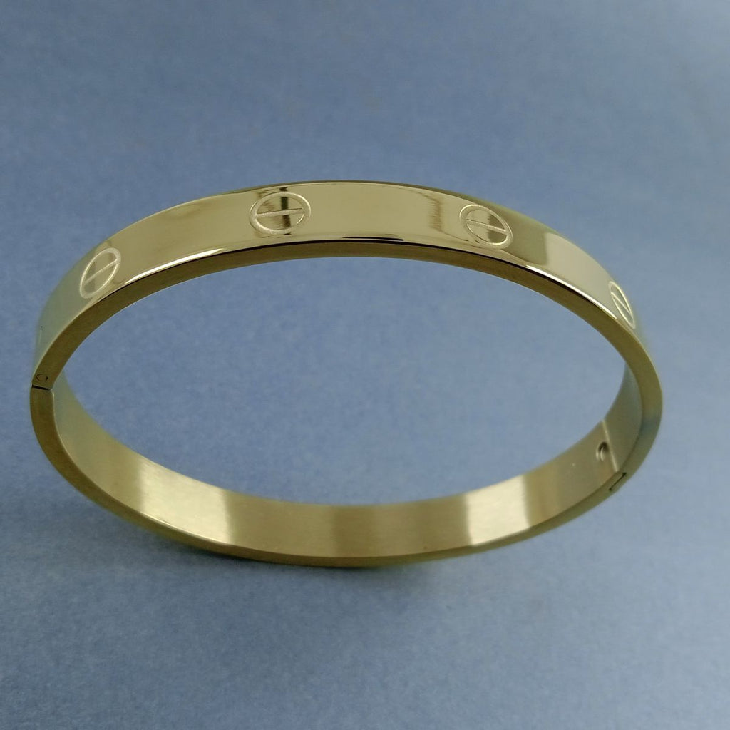 Screw 18K Gold Stainless Steel Openable Kada For Men Bulk