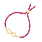 Infinity 18K Gold Pink Cubic Zirconia Adjustable Thread Bracelet Bulk