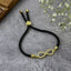 Infinity 18K Gold Black Cubic Zirconia Adjustable Thread Bracelet