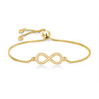 Infinity Gold Baguette Cubic Zirconia American Diamond Bracelet Bulk