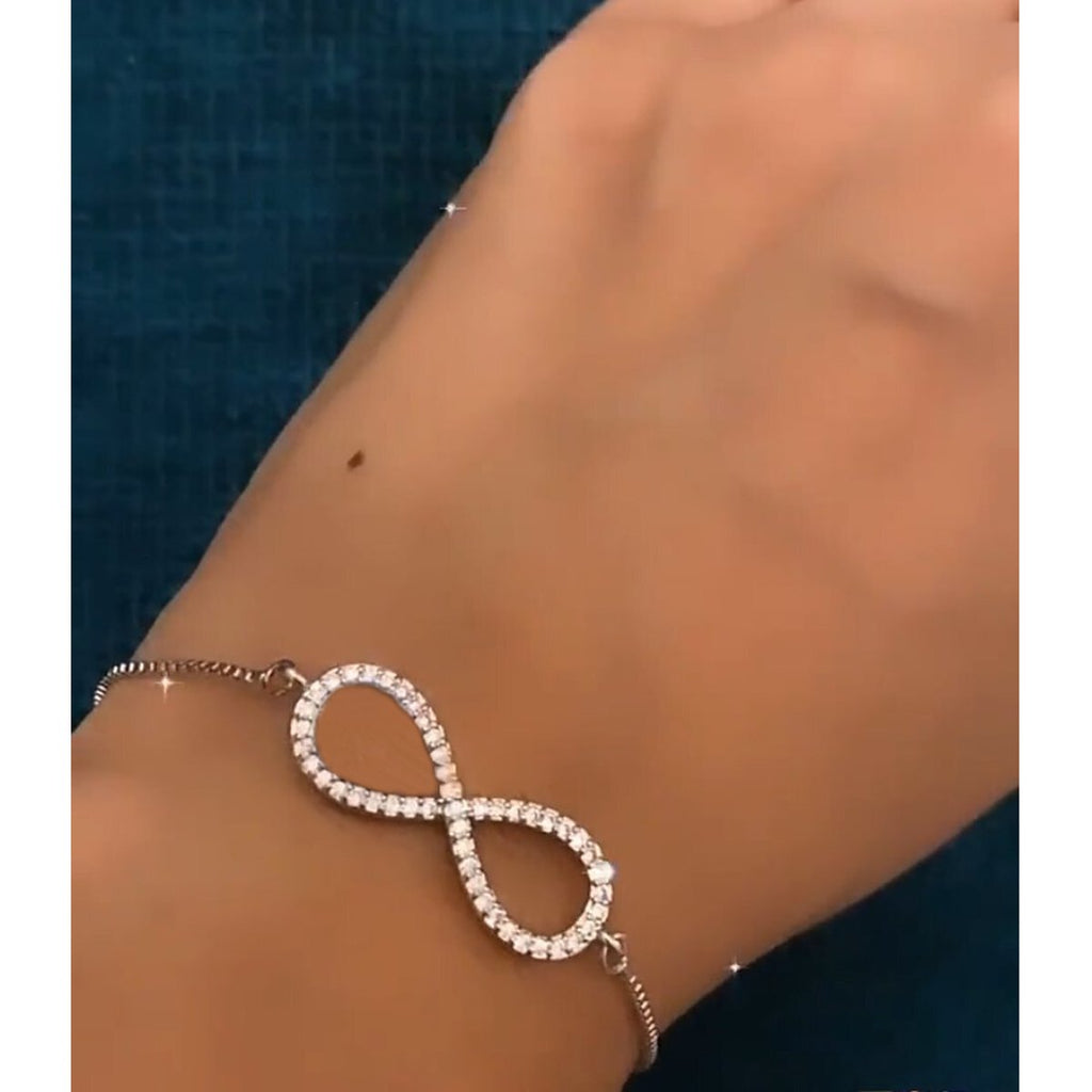 Infinity Gold Baguette Cubic Zirconia American Diamond Bracelet Bulk