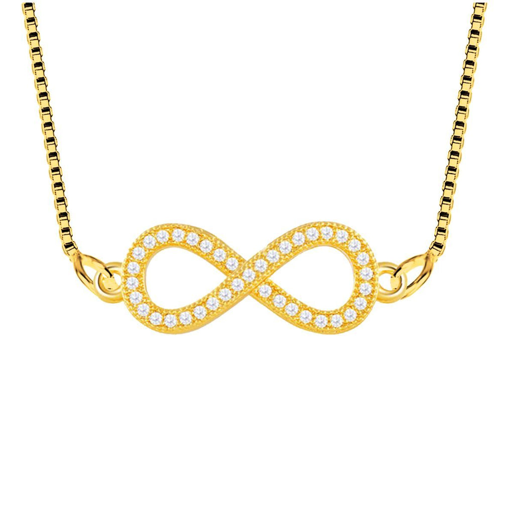 Infinity American Diamond Gold Necklace Pendant Chain Bulk
