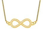 Infinity American Diamond Gold Necklace Pendant Chain Bulk